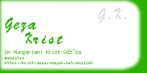 geza krist business card